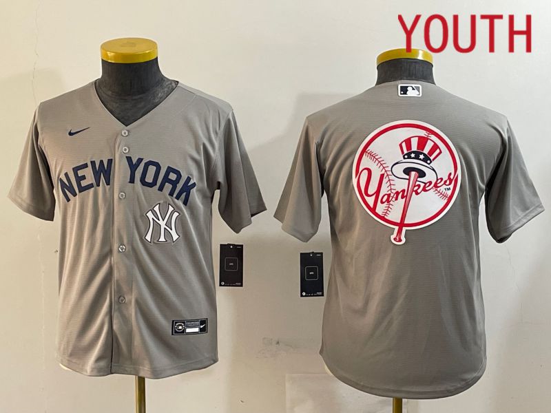Youth New York Yankees Blank Grey Game 2024 Nike MLB Jersey style 121817->youth mlb jersey->Youth Jersey